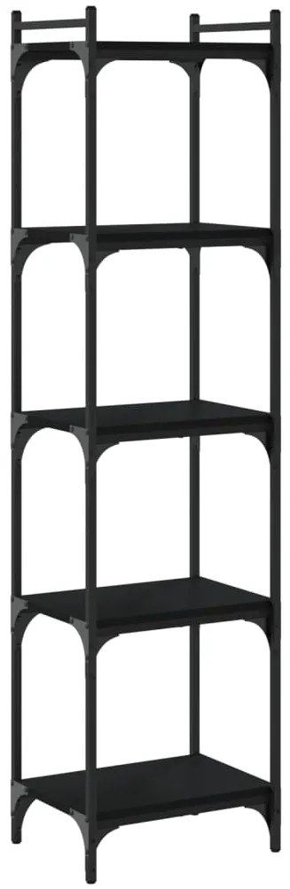 vidaXL Βιβλιοθήκη 5 Επιπέδων Μαύρη 40 x 30 x 154 εκ. από Επεξεργ. Ξύλο