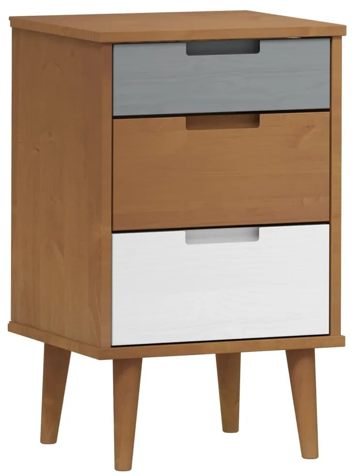 vidaXL Κομοδίνο MOLDE Καφέ 40 x 35 x 65 εκ. από Μασίφ Ξύλο Πεύκου