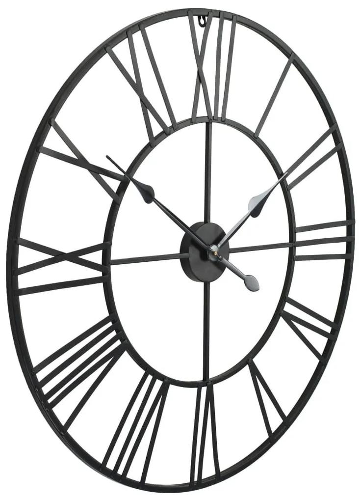 Ρολόι Τοίχου Vintage XXL 80 εκ. Μεταλλικό με Μηχανισμό Quartz - Μαύρο