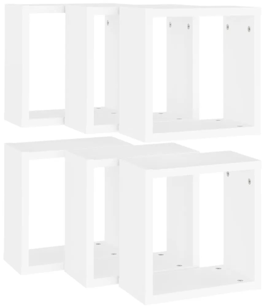 Ράφια Κύβοι Τοίχου 6 τεμ. Λευκά 30 x 15 x 30 εκ. - Λευκό
