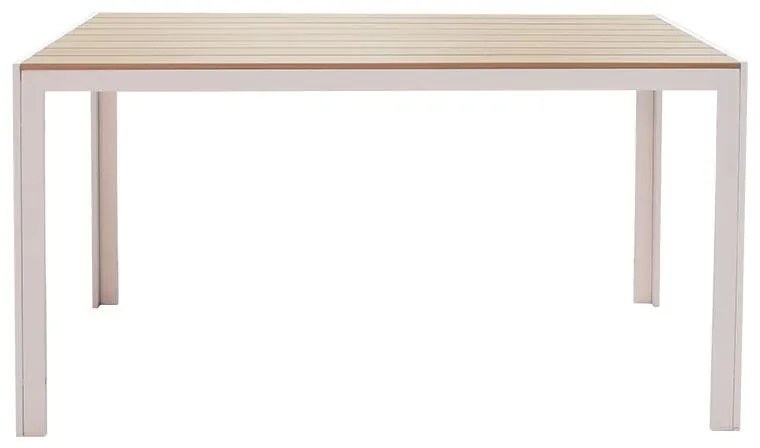 Τραπέζι Nares αλουμίνιο λευκό-plywood φυσικό 140x80x72.5εκ 140x80x72.5 εκ.