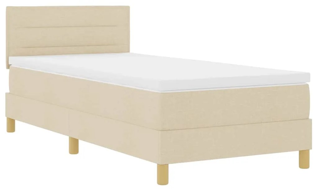 vidaXL Κρεβάτι box spring με στρώμα με στρώμα Κρεμ 80 x 200 cm ύφασμα
