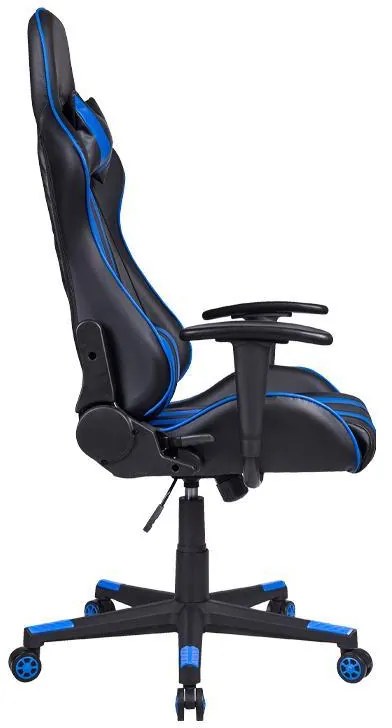 Καρέκλα Gaming SAR-12 Fylliana Μαύρο - Μπλέ Τεχνόδερμα 64x53x135 εκ. 64x53x135 εκ.