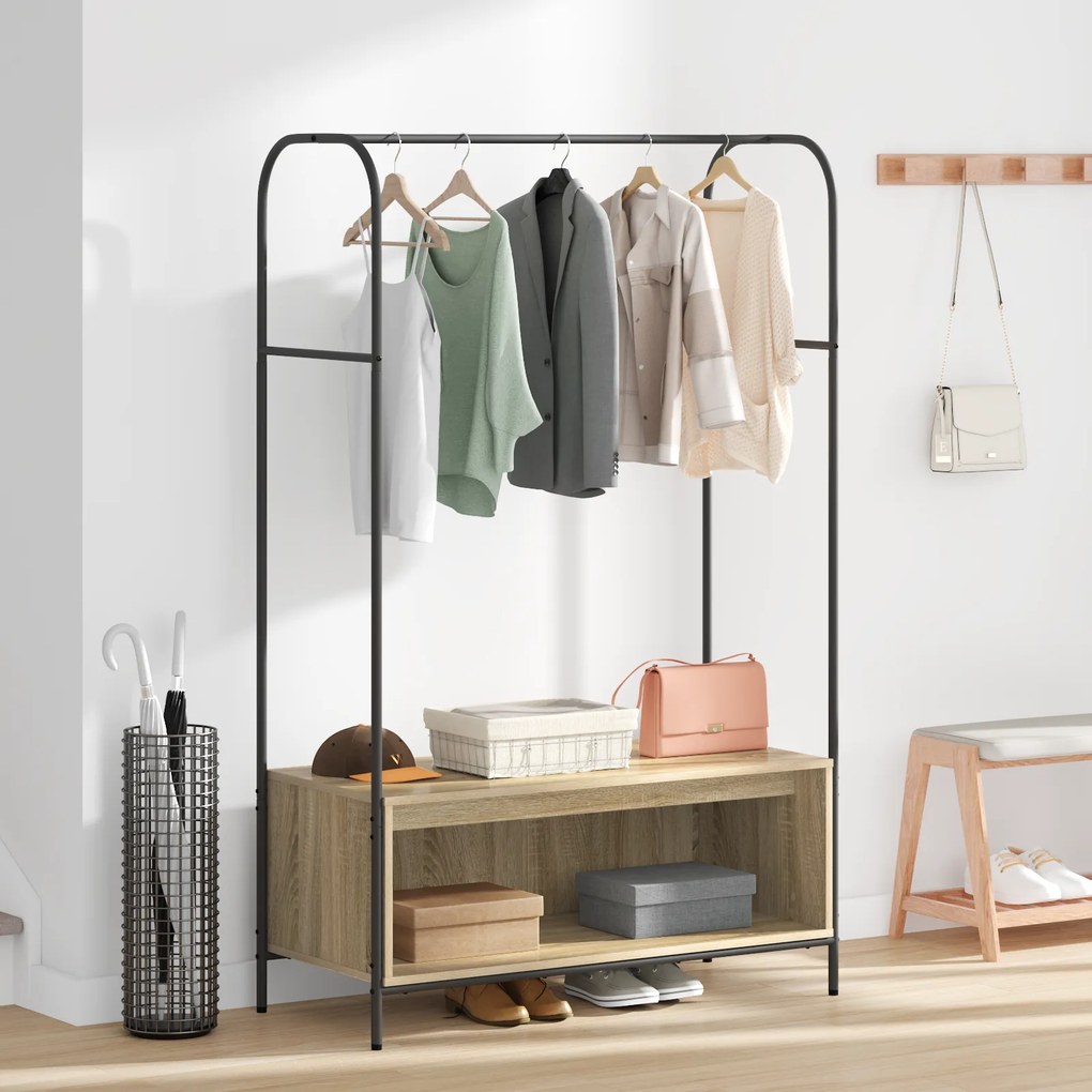 vidaXL Ράφι Ρούχων με Ράφια Sonoma Oak 100x44x160 εκ.
