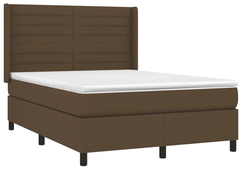 ΚΡΕΒΑΤΙ BOXSPRING ΜΕ ΣΤΡΩΜΑ ΣΚΟΥΡΟ ΚΑΦΕ 140X200 ΕΚ ΥΦΑΣΜΑΤΙΝΟ 3131516