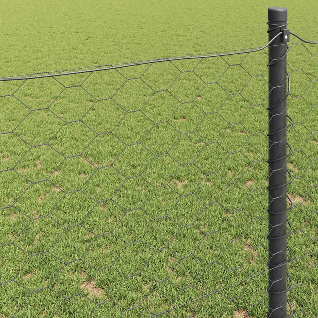 vidaXL Φράχτης Εξαγώνου Γκρι 1.6 x 100 m Ατσάλι