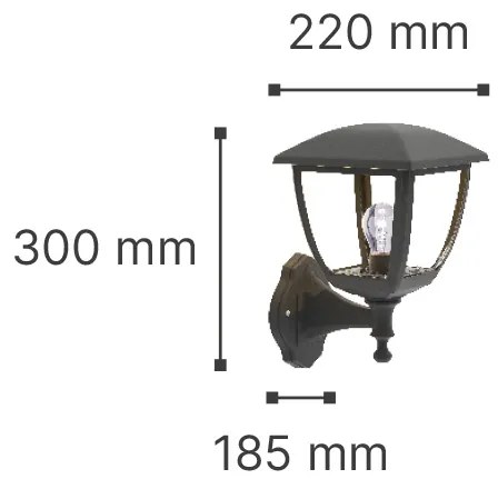 Απλίκα - Φανάρι Avalanche 1xE27 Outdoor Wall Lamp Black D:22cmx30cm (80201214) - 80201214 - 80201214