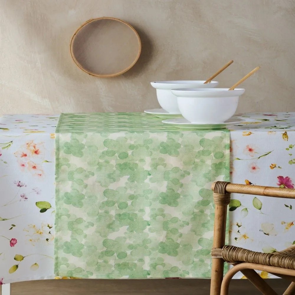 Runner Azalea (Σετ 2τμχ) Green Kentia 45Χ140 Βαμβάκι-Πολυέστερ