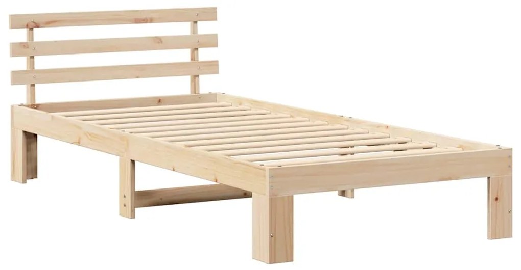vidaXL Σκελετός Κρεβατιού Φυσικό 90 x 200 cm Στερεά ξυλεία πεύκου