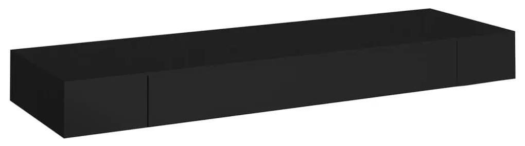 Ράφι Τοίχου με Συρτάρι Μαύρο 80 x 25 x 8 εκ. MDF - Μαύρο
