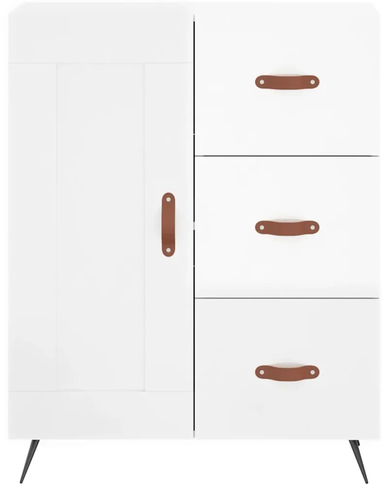 vidaXL Ντουλάπι Γυαλιστερό Λευκό 69,5x34x90 εκ. Επεξεργασμένο Ξύλο