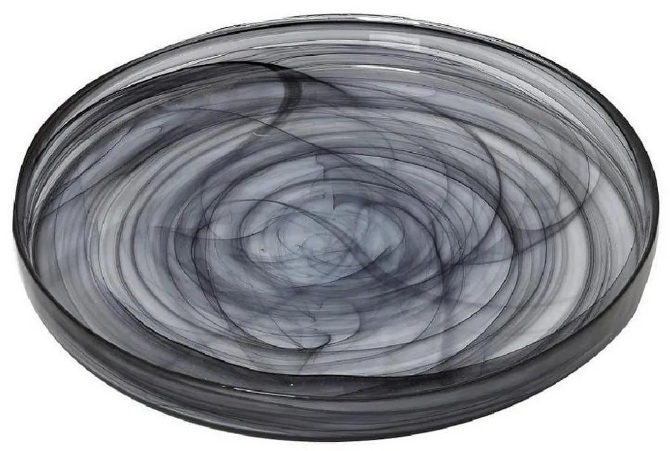 Πιάτο Atlas Στρογγυλό Ρηχό Alabaster Hor1622K6 Φ21cm Black Espiel Glass