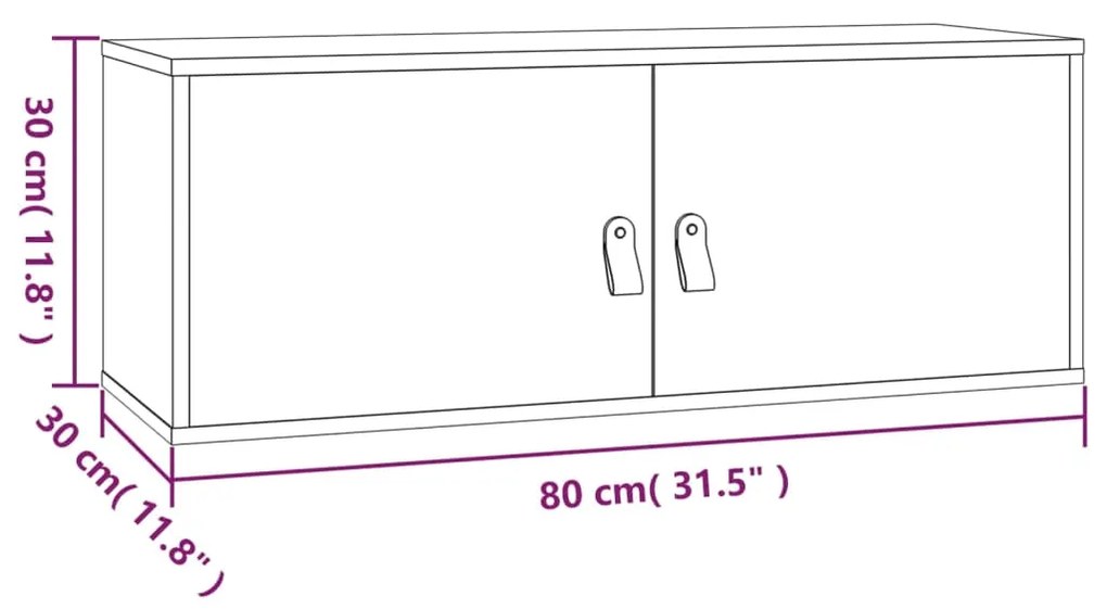 ΝΤΟΥΛΑΠΙ ΤΟΙΧΟΥ ΓΚΡΙ 80 X 30 X 30 ΕΚ. ΑΠΟ ΜΑΣΙΦ ΞΥΛΟ ΠΕΥΚΟΥ 818379