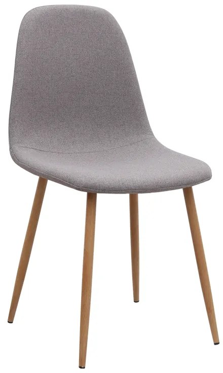 Καρέκλα τραπεζαρίας Iris Megapap ανοιχτό μπεζ ύφασμα - μεταλλικό φυσικό πόδι 43x50x85εκ.