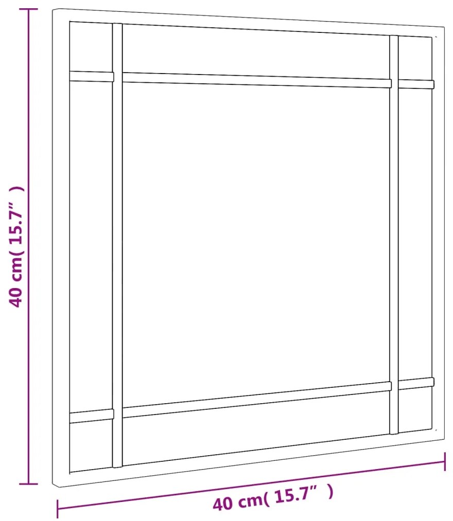 Καθρέφτης Τοίχου Τετράγωνος Μαύρος 40 x 40 εκ. από Σίδερο - Μαύρο