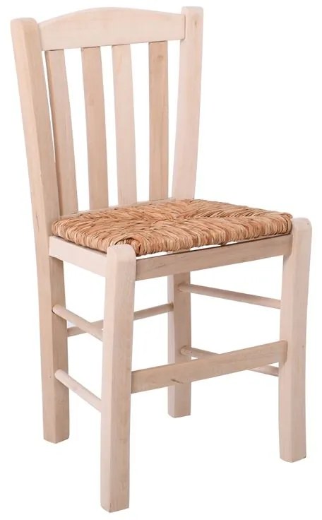 CASA Καρέκλα Οξιά Άβαφη με Ψάθα Αβίδωτη 42x45x88cm Ρ966,0