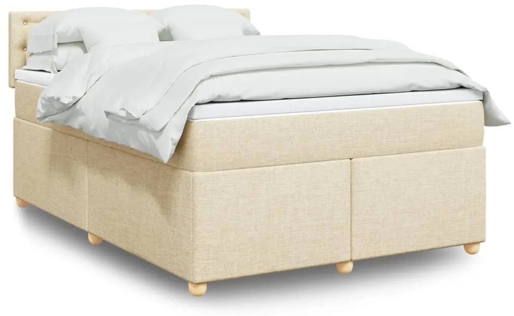 ΚΡΕΒΑΤΙ BOXSPRING ΜΕ ΣΤΡΩΜΑ ΚΡΕΜ 160X200 ΕΚ. ΥΦΑΣΜΑΤΙΝΟ 3286750