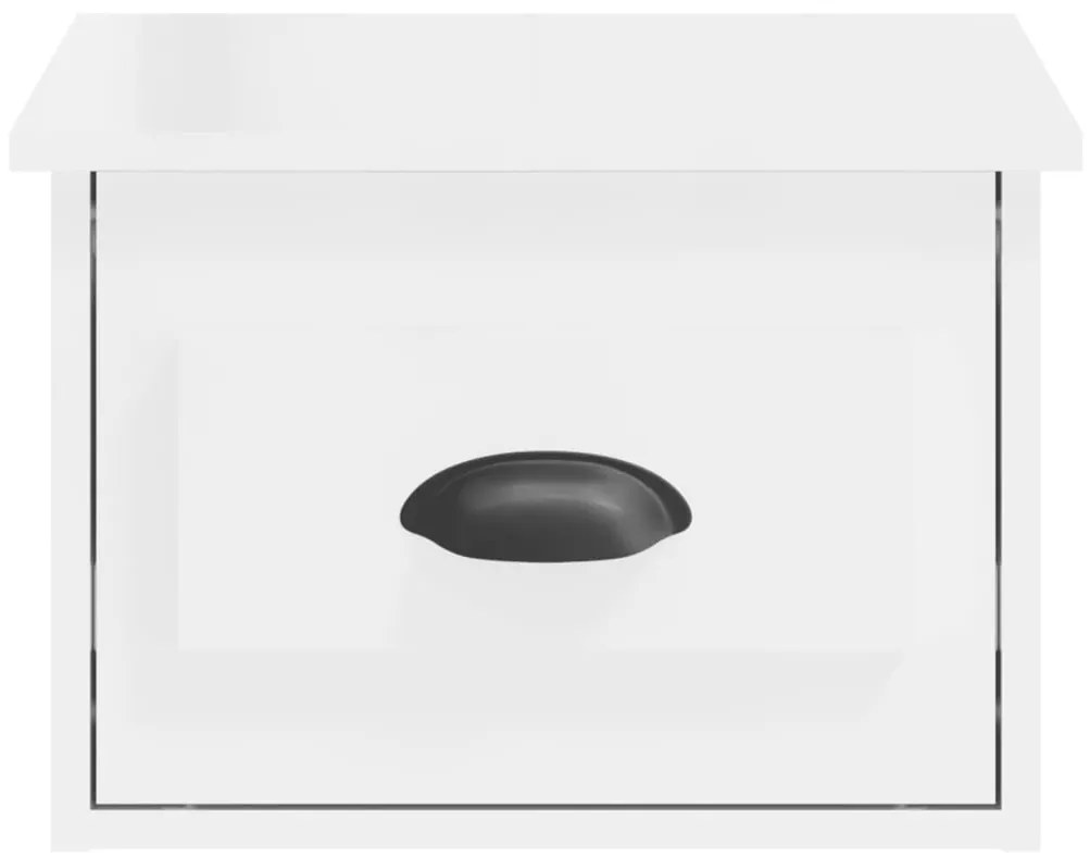 vidaXL Κομοδίνο Επιτοίχιο Γυαλιστερό Λευκό 41,5 x 36 x 28 εκ.