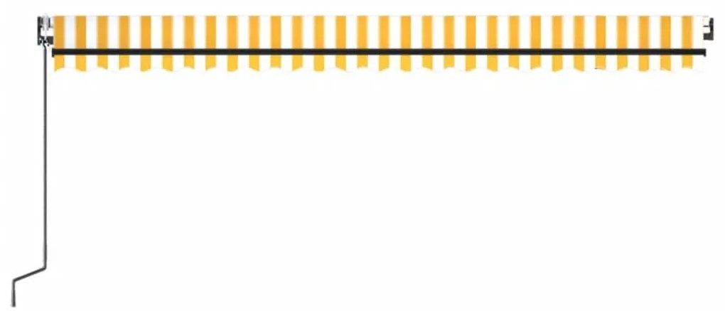 Τέντα Συρόμενη Αυτόματη Κίτρινο / Λευκό 500x350 εκ. - Κίτρινο