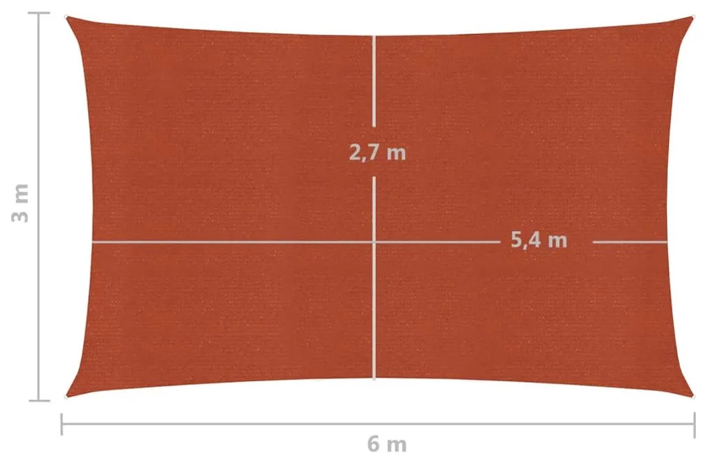 Πανί Σκίασης Τερακότα 3x6 μ. από HDPE 160 γρ./μ² - Πορτοκαλί