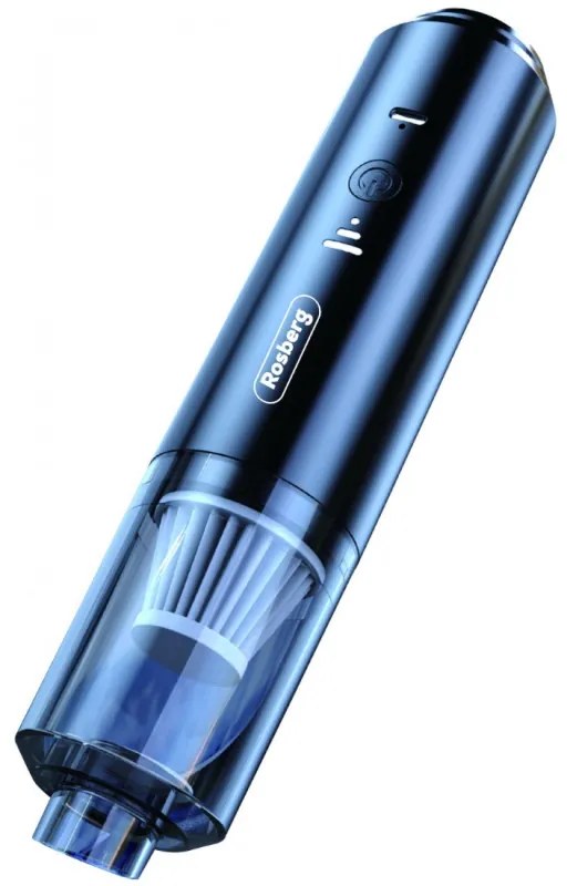 Μίνι ηλεκτρική σκούπα χειρός κατά των ακάρεων σκόνης και της λεπτής σκόνης Rosberg R51001R, 65W, 0,1 l, 12 λεπτά, λειτουργία φυσήματος, HEPA, Type-C, μπλε