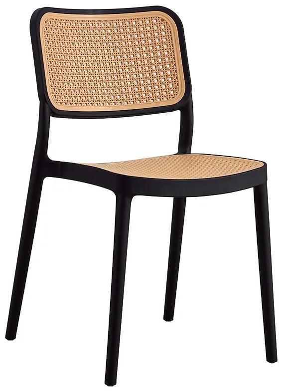 Καρέκλα Poetica pakoworld με UV protection PP μπεζ-μαύρο 42x52x81εκ. Model: 262-000008