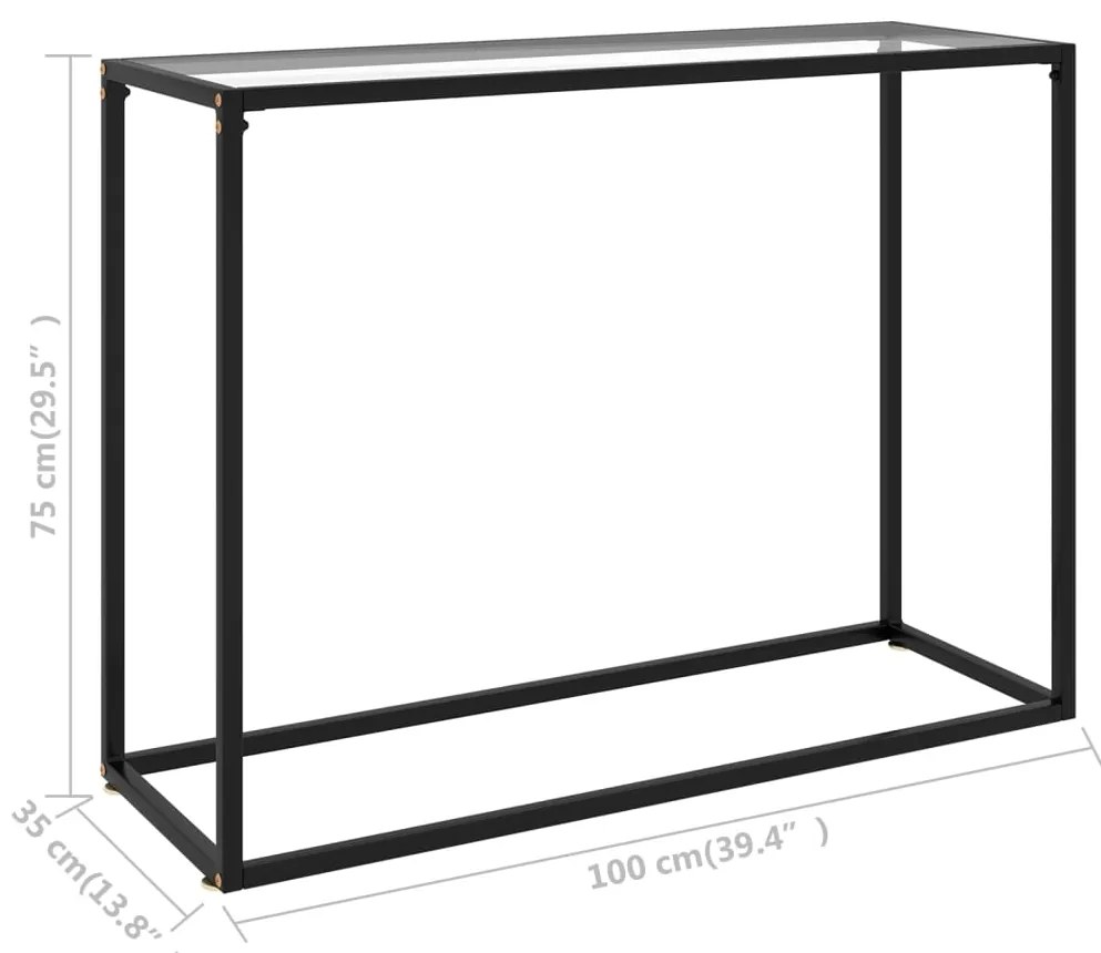 vidaXL Τραπέζι Κονσόλα Διαφανές 100 x 35 x 75 εκ. από Ψημένο Γυαλί