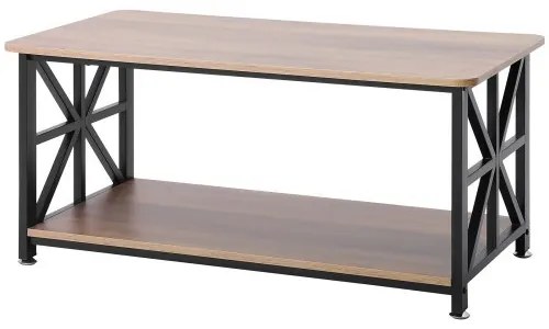 VEVOR 40&quot; Farmhouse Coffee Table Rectangle Table with Open Storage Compartment