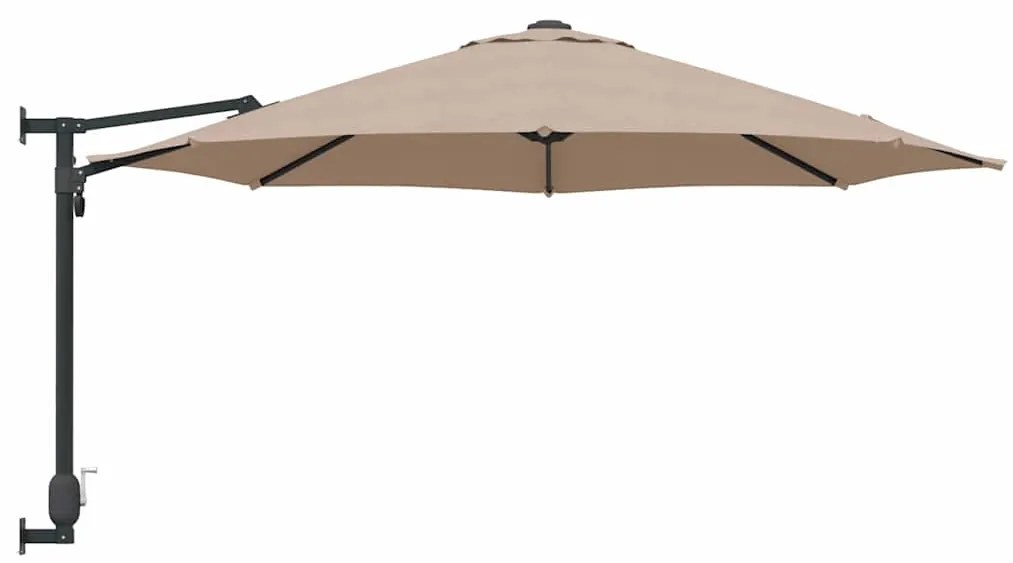 vidaXL Ομπρέλα Κήπου Taupe 248 x 248 x 148 εκ. Πολυεστέρας και Χάλυβας