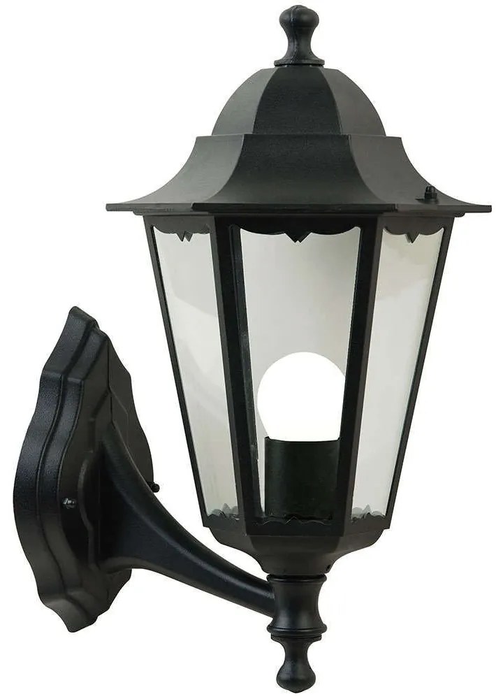 Φωτιστικό Τοίχου Cardiff Up 74371003 27x20cm 1xE27 60W IP44 Black Nordlux Αλουμίνιο,Γυαλί