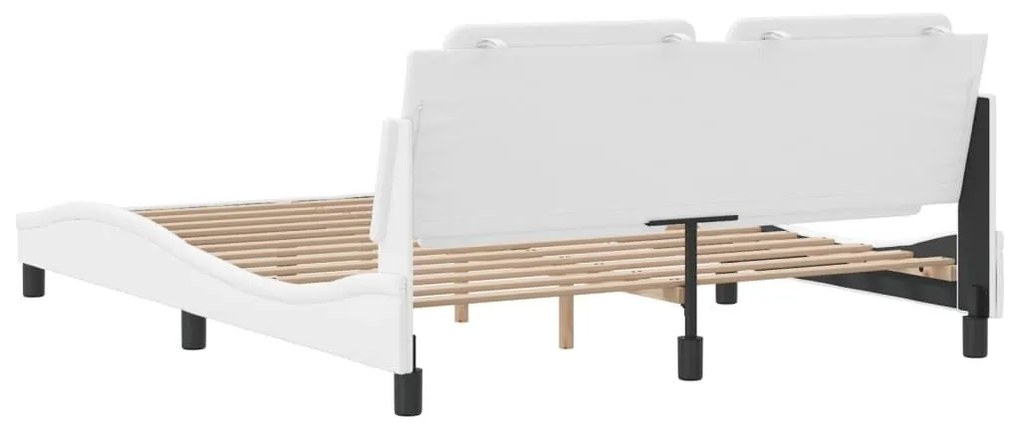Πλαίσιο Κρεβατιού με Κεφαλάρι Λευκό 160x200 εκ. Συνθετικό Δέρμα - Λευκό