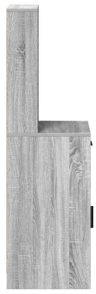 vidaXL Highboard Γκρίζο Σονομα 40 x 40,5 x 135 εκ. Επεξεργασμένο ξύλο