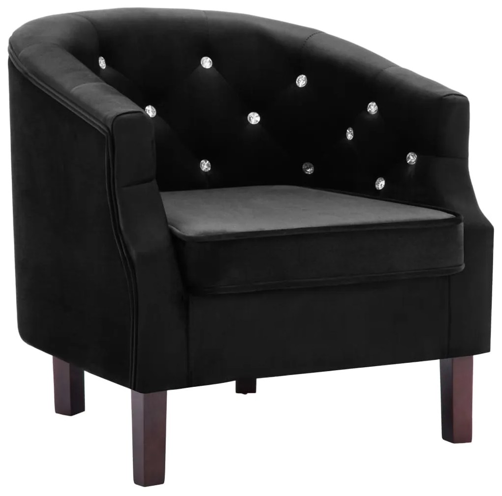 vidaXL Πολυθρόνα Μαύρη Βελούδινη