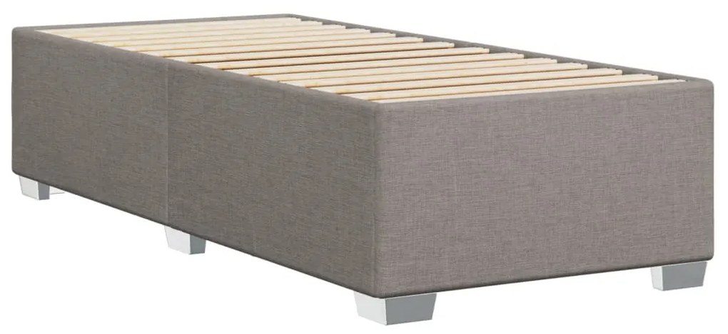 Κρεβάτι Boxspring με Στρώμα Taupe 90x190 εκ.Υφασμάτινο - Μπεζ-Γκρι