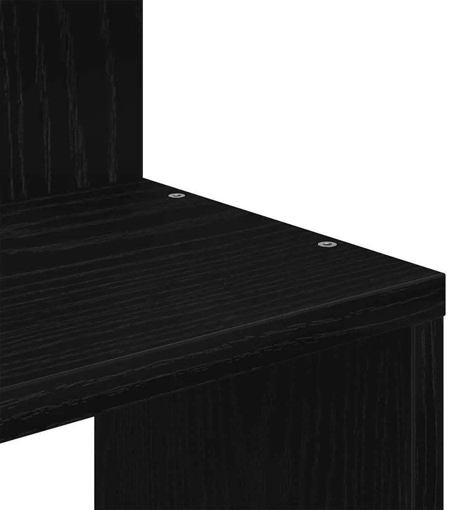 Γωνιακό ράφι τοίχου Μαύρο 32x32x127,5 cm Κατασκευασμένο ξύλο - Μαύρο