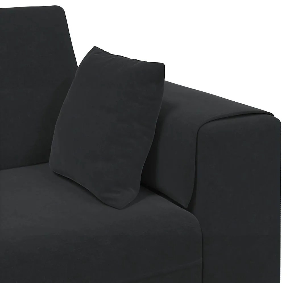 vidaXL Καναπές με μαξιλάρι Μαύρο 250 x 77 x 76 εκ. Βελούδο