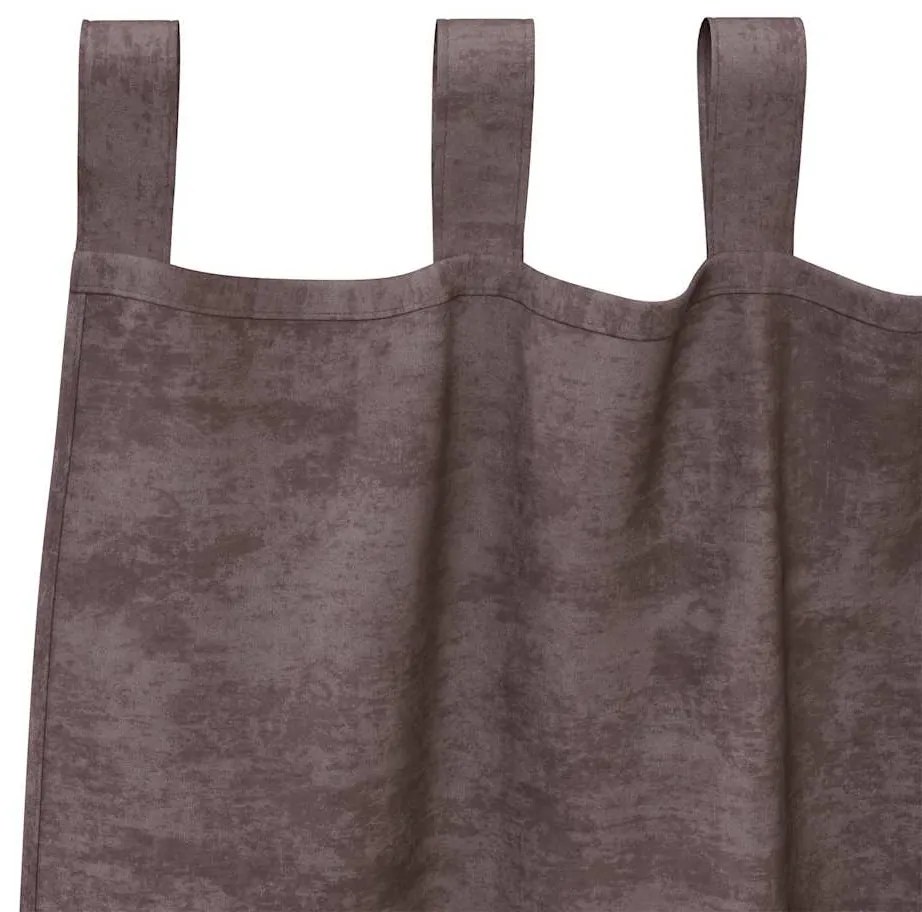 vidaXL Κουρτίνα με κουρτίνες 2 pcs Καφέ 225 x 140 εκ. Βελούδο