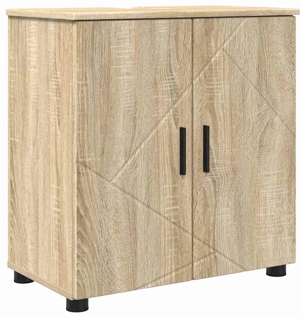 vidaXL Σετ Επίπλων Μπάνιου με πόρτα 4 pcs Sonoma Δρυς 61 x 35 x 64 εκ.
