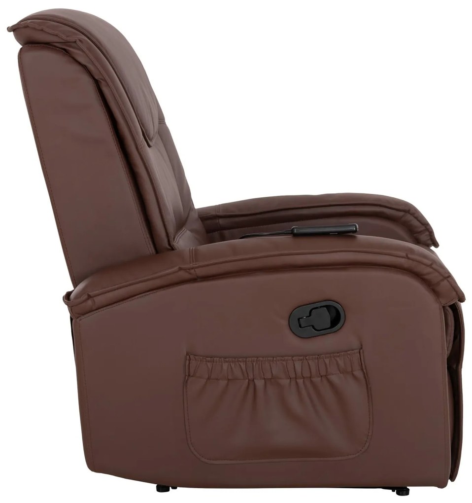 Πολυθρόνα ROCCA RELAX C0026.03 με Μηχανισμό Massage & PU Σκούρο Καφέ 80x96x97 εκ. 80x96x97 εκ.
