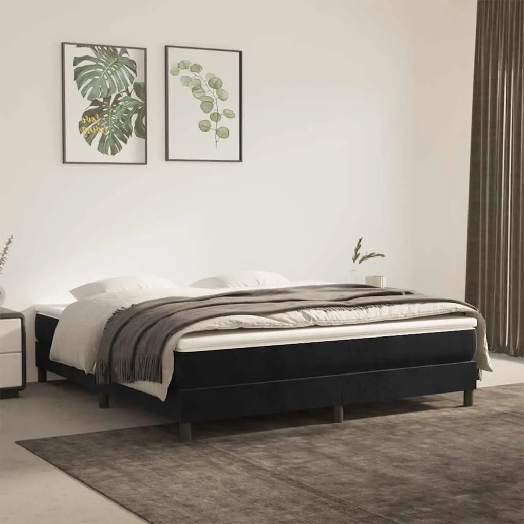 vidaXL Στρώμα με Pocket Springs Μαύρο 160x210x20 εκ. Βελούδινο