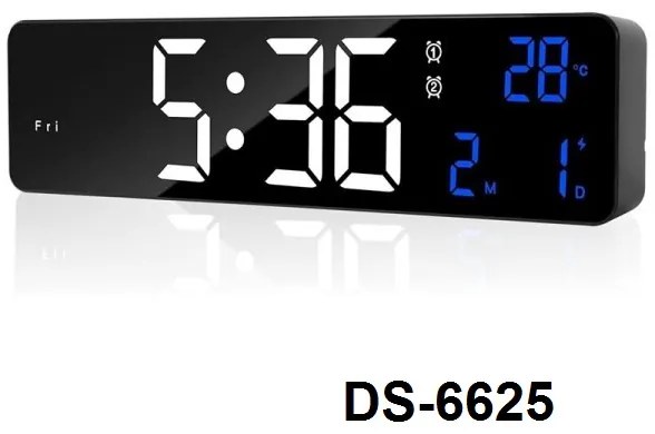 Ψηφιακό ρολόι ξυπνητήρι LED μαύρο DS-6625 8798 OEM