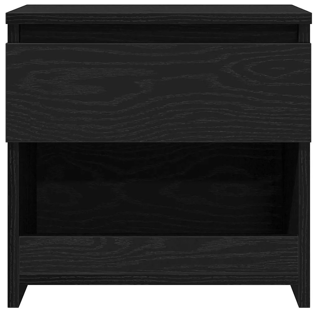 vidaXL Κομοδίνο 2 pcs Μαύρη Οξυά 40 x 30 x 39 εκ Επεξεργασμένο ξύλο