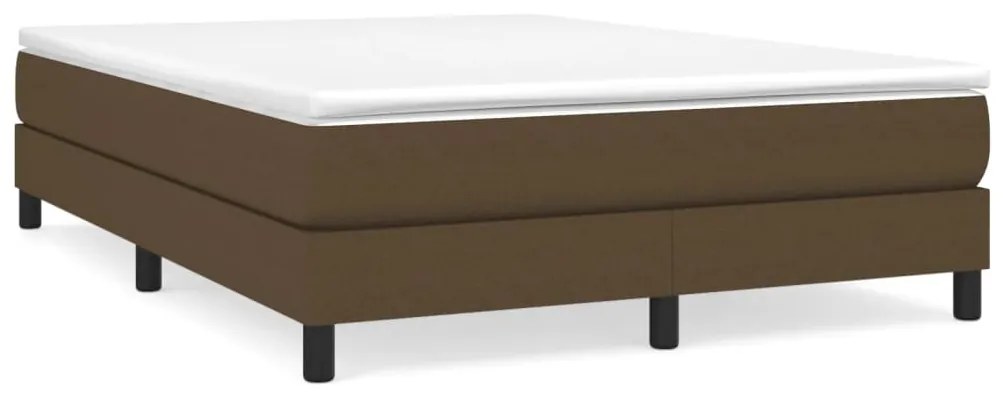 vidaXL Κρεβάτι Boxspring με Στρώμα Σκούρο Καφέ 160x200 εκ Υφασμάτινο