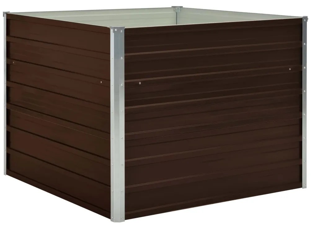 vidaXL Ζαρντινιέρα Ψηλή Καφέ 100 x 100 x 77εκ. από Γαλβανισμένο Χάλυβα