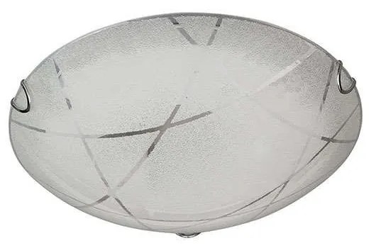 Φωτιστικό Οροφής - Πλαφονιέρα Sandrina 601200100 Ø30x9cm White-Chrome Trio Lighting Glass