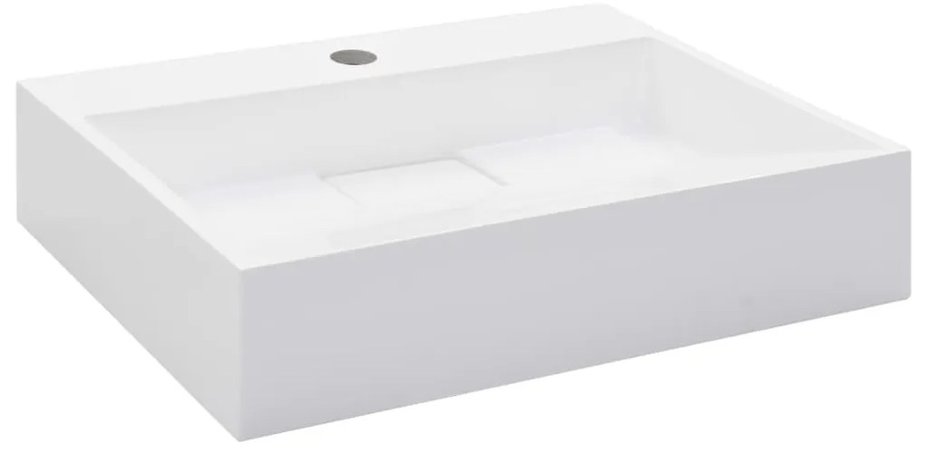 vidaXL Νιπτήρας Λευκός 50x38x13 εκ. Συνθετικός από Τεχνητό Μάρμαρο