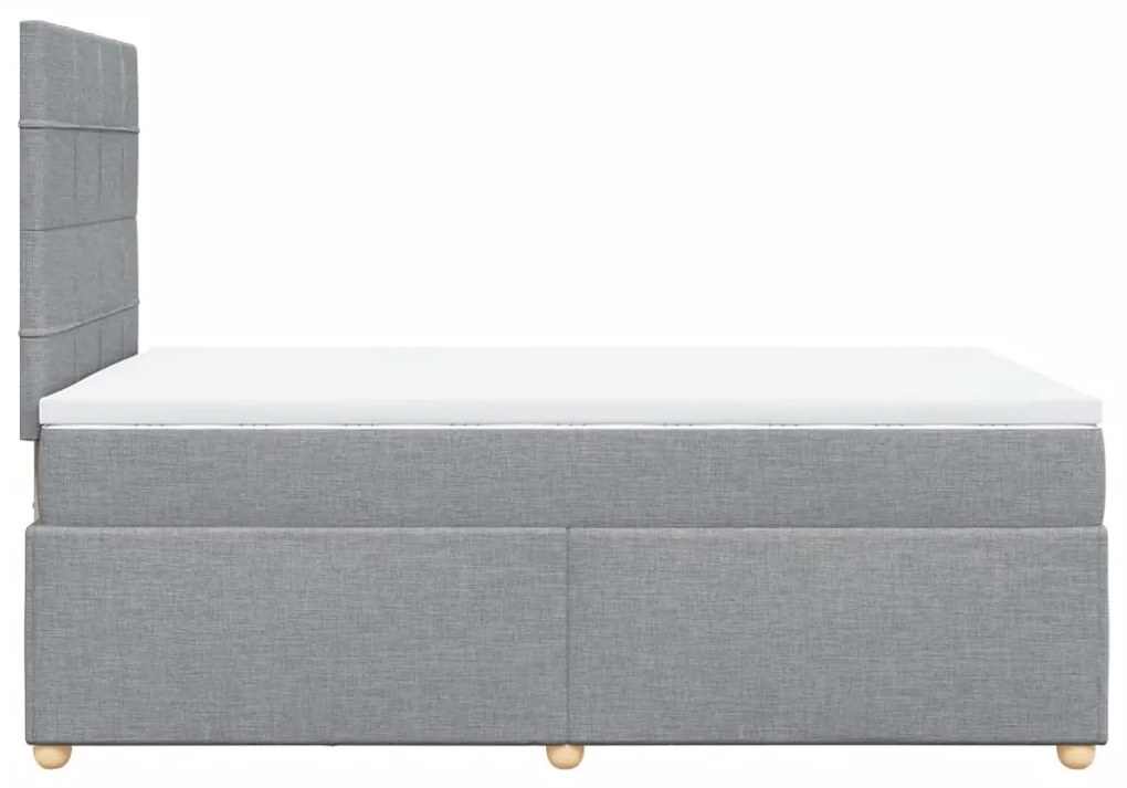 vidaXL Κρεβάτι Boxspring με Στρώμα Ανοιχτό Γκρι 120x190 εκ. Υφασμάτινο