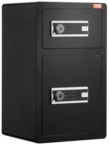 VEVOR Double Door 4.5 cu.ft Safe Box with Key Lock Password Fireproof Bag Black