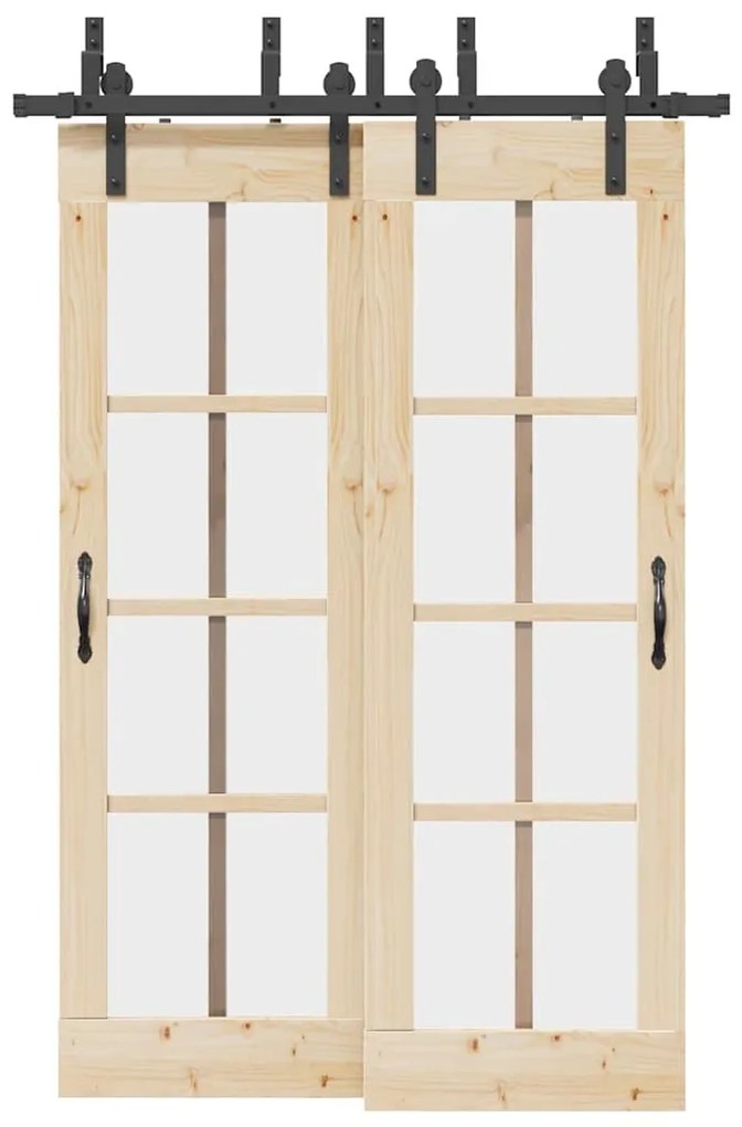 Μηχανισμός Συρόμενης Μεσόπορτας Μαύρος 152,5 εκ. Ατσάλινος