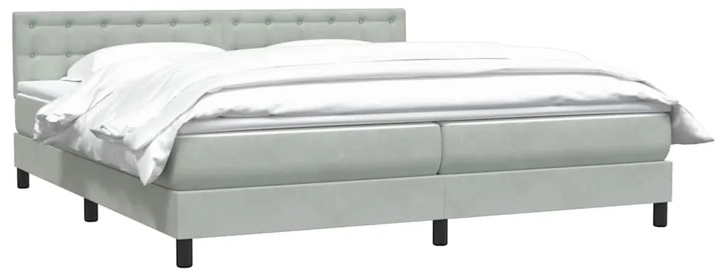 BOX SPRING ΚΡΕΒΑΤΙ ΜΕ ΣΤΡΩΜΑ ΑΝΟΙΧΤΟ ΓΚΡΙ 180X220 CM ΒΕΛΟΥΔΙΝΟ 3316653